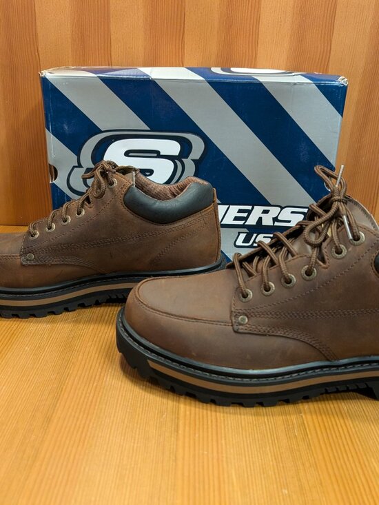 Skechers Mariner Work Boots Mens Size 11.5 Dark Brown Leather 4470/CDB - LNUC main image 12